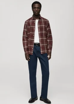 MANGO Koszule*100% cotton flannel checkered shirt