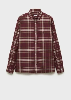 MANGO Koszule*100% cotton flannel checkered shirt