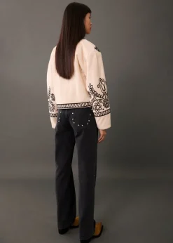 MANGO Kurtki*Żakiet bawełniany haftowany