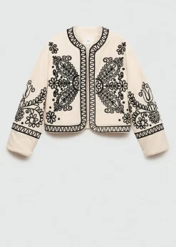 MANGO Kurtki*Żakiet bawełniany haftowany