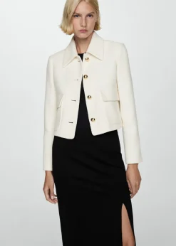 MANGO Kurtki*Żakiet tweedowy z guzikami