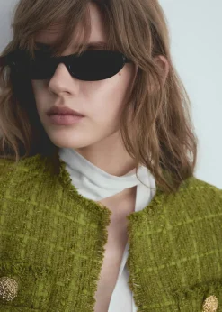 MANGO Kurtki*Żakiet tweedowy z ozdobnymi guzikami