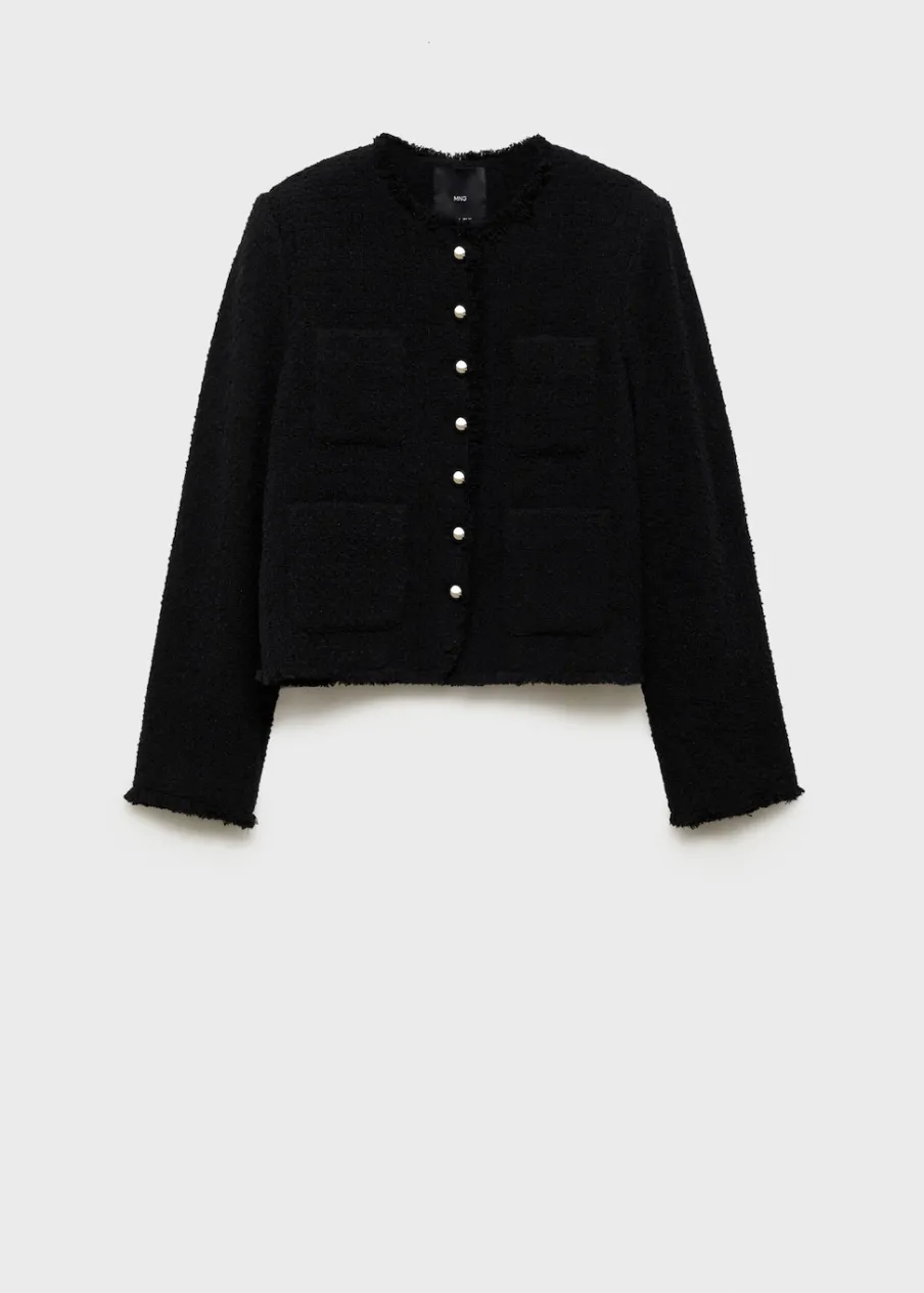 MANGO Kurtki*Żakiet tweedowy z ozdobnymi guzikami