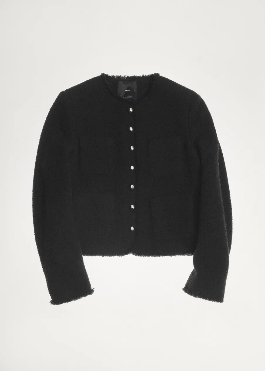 MANGO Kurtki*Żakiet tweedowy z ozdobnymi guzikami