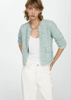 MANGO Kurtki|Swetry I Kardigany*Żakiet z tweedu z postrzępionym wykończeniem
