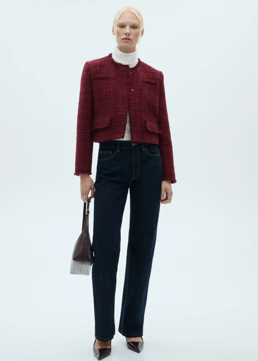 MANGO Kurtki*Żakiet z tweedu z postrzępionym wykończeniem