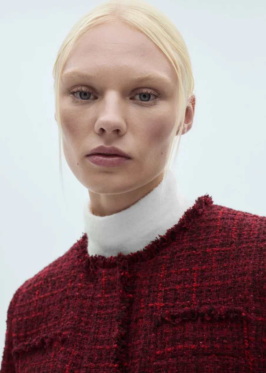 MANGO Kurtki*Żakiet z tweedu z postrzępionym wykończeniem