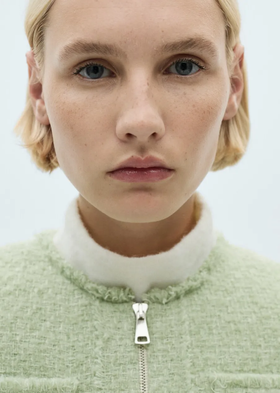 MANGO Kurtki*Żakiet z tweedu z zapięciem na zamek