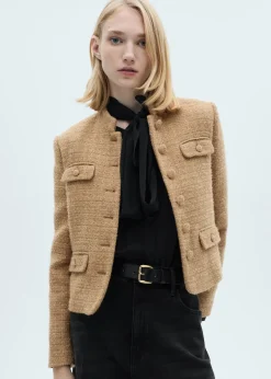 MANGO Kurtki*Żakiet z tweedu ze stójką