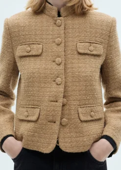 MANGO Kurtki*Żakiet z tweedu ze stójką