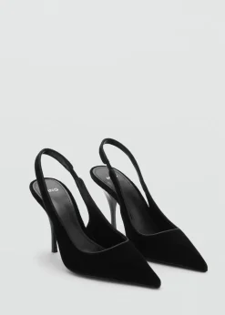 MANGO Buty*Aksamitne buty na obcasie