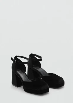 MANGO Buty*Aksamitne buty na obcasie