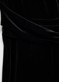 MANGO Sukienki I Kombinezony*Aksamitny kombinezon skrzyżowana tkanina