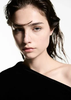 MANGO Topy|Koszulki*Aksamitny top asymetryczny