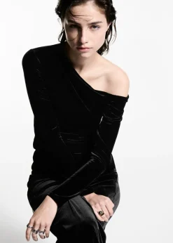 MANGO Topy|Koszulki*Aksamitny top asymetryczny