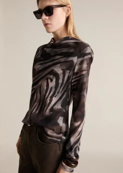 MANGO Koszule I Bluzki*Animal print satin blouse