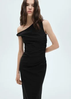 MANGO Sukienki I Kombinezony*Asymetryczna sukienka z marszczeniem