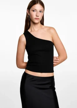 MANGO Koszulki I Topy*Asymetryczny top z lureksu