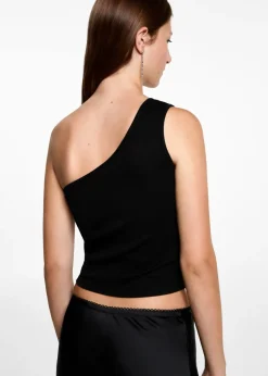 MANGO Koszulki I Topy*Asymetryczny top z lureksu