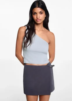 MANGO Koszulki I Topy*Asymetryczny top z lureksu