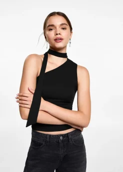 MANGO Koszulki I Topy*Asymetryczny top z szalikiem