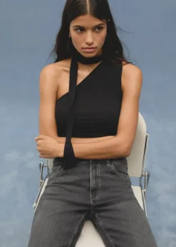 MANGO Koszulki I Topy*Asymetryczny top z szalikiem