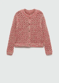 MANGO Kurtki*Ażurowy melanżowy kardigan z lureksu