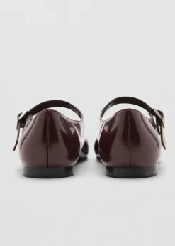 MANGO Buty*Balerinki lakierowane z paskiem