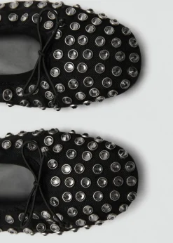 MANGO Buty*Balerinki z siateczki z ćwiekami