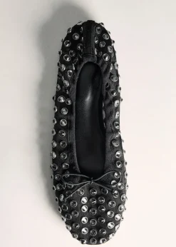 MANGO Buty*Balerinki z siateczki z ćwiekami