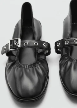 MANGO Buty*Baleriny z okrągłym noskiem i sprzączką