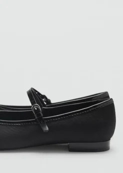 MANGO Buty*Baleriny z paskiem i kokardką