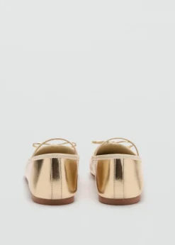 Dzieci MANGO Buty*Baleriny z paskiem w metalicznym kolorze