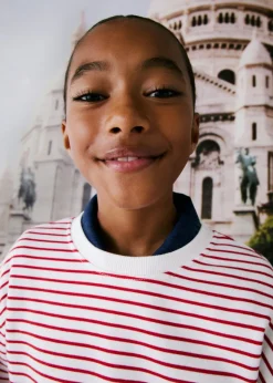 Dzieci MANGO Bluzy*Bawełniana bluza w paski