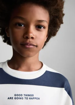 Dzieci MANGO Bluzy*Bawełniana bluza w paski