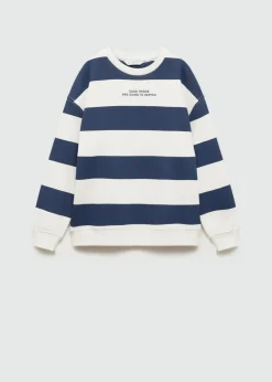 Dzieci MANGO Bluzy*Bawełniana bluza w paski