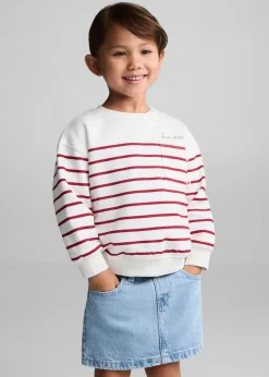 Dzieci MANGO Bluzy*Bawełniana bluza w paski