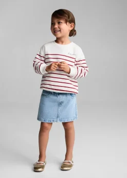 Dzieci MANGO Bluzy*Bawełniana bluza w paski