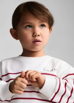 Dzieci MANGO Bluzy*Bawełniana bluza w paski