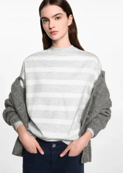 MANGO Bluzy*Bawełniana bluza w paski