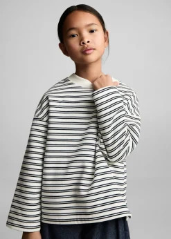 Dzieci MANGO Bluzy*Bawełniana bluza w paski