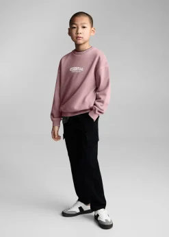 Dzieci MANGO Bluzy*Bawełniana bluza z napisem