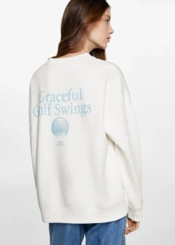 MANGO Bluzy*Bawełniana bluza z napisem