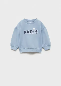 Dzieci MANGO Bluzy*Bawełniana bluza z wytłaczanym napisem