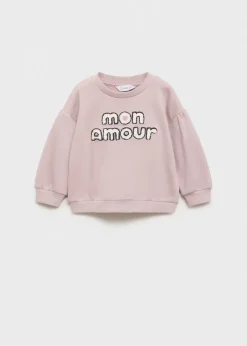 Dzieci MANGO Bluzy*Bawełniana bluza z wytłaczanym napisem