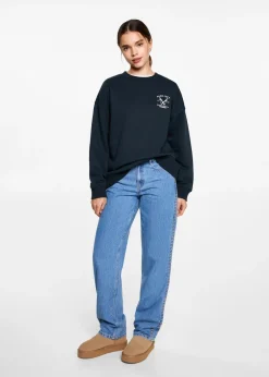 MANGO Bluzy*Bawełniana bluza ze wzorem