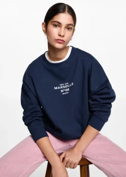 MANGO Bluzy*Bawełniana bluza ze wzorem