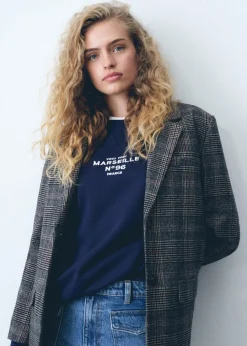 MANGO Bluzy*Bawełniana bluza ze wzorem