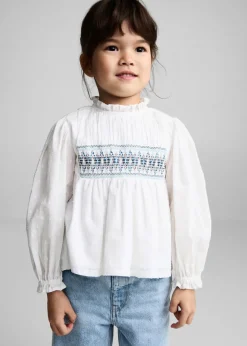 Dzieci MANGO Koszule*Bawełniana bluzka z haftem