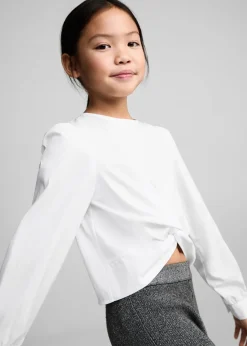 Dzieci MANGO Koszule I Bluzki*Bawełniana bluzka z węzłem